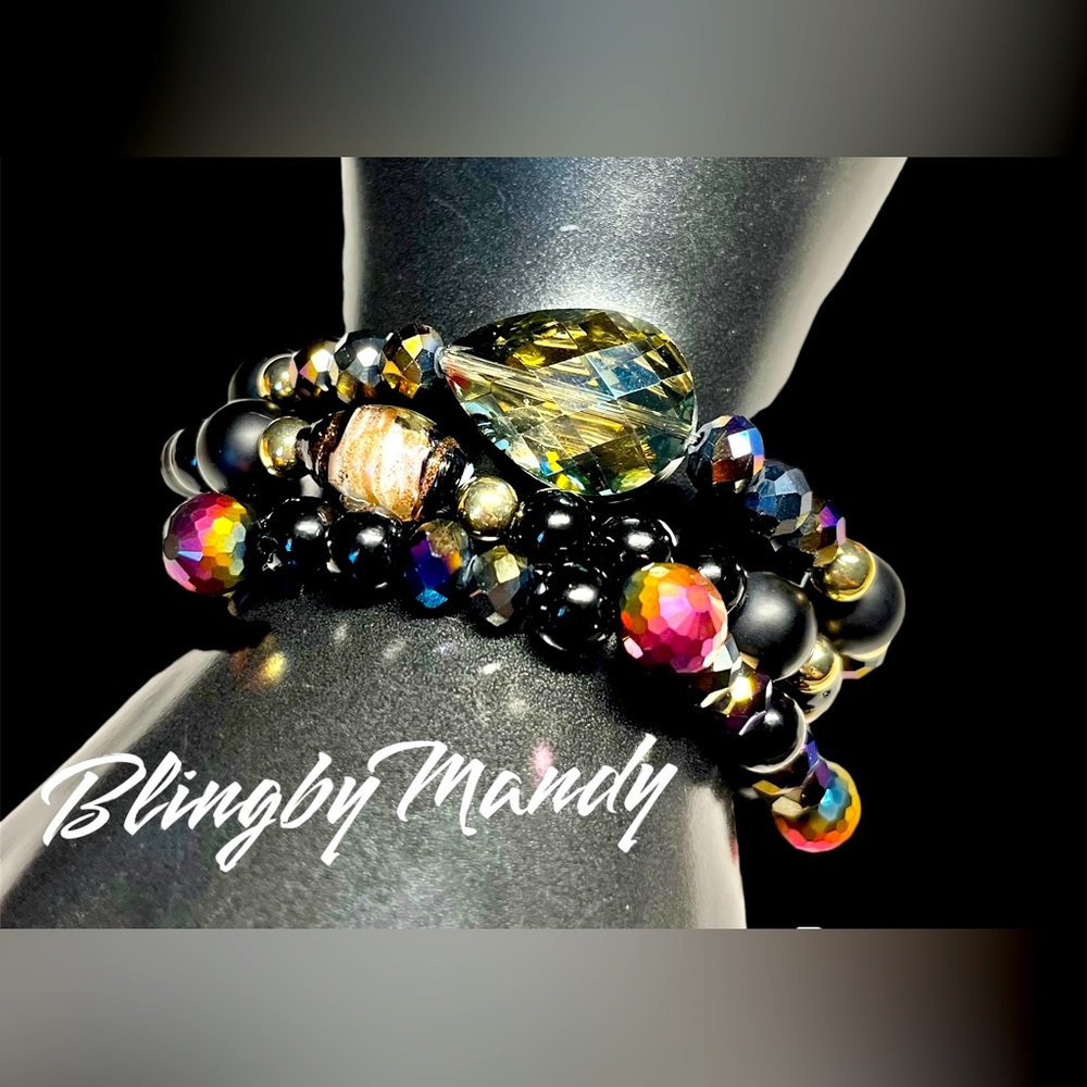 3 piece set -stacking set stretch bracelets